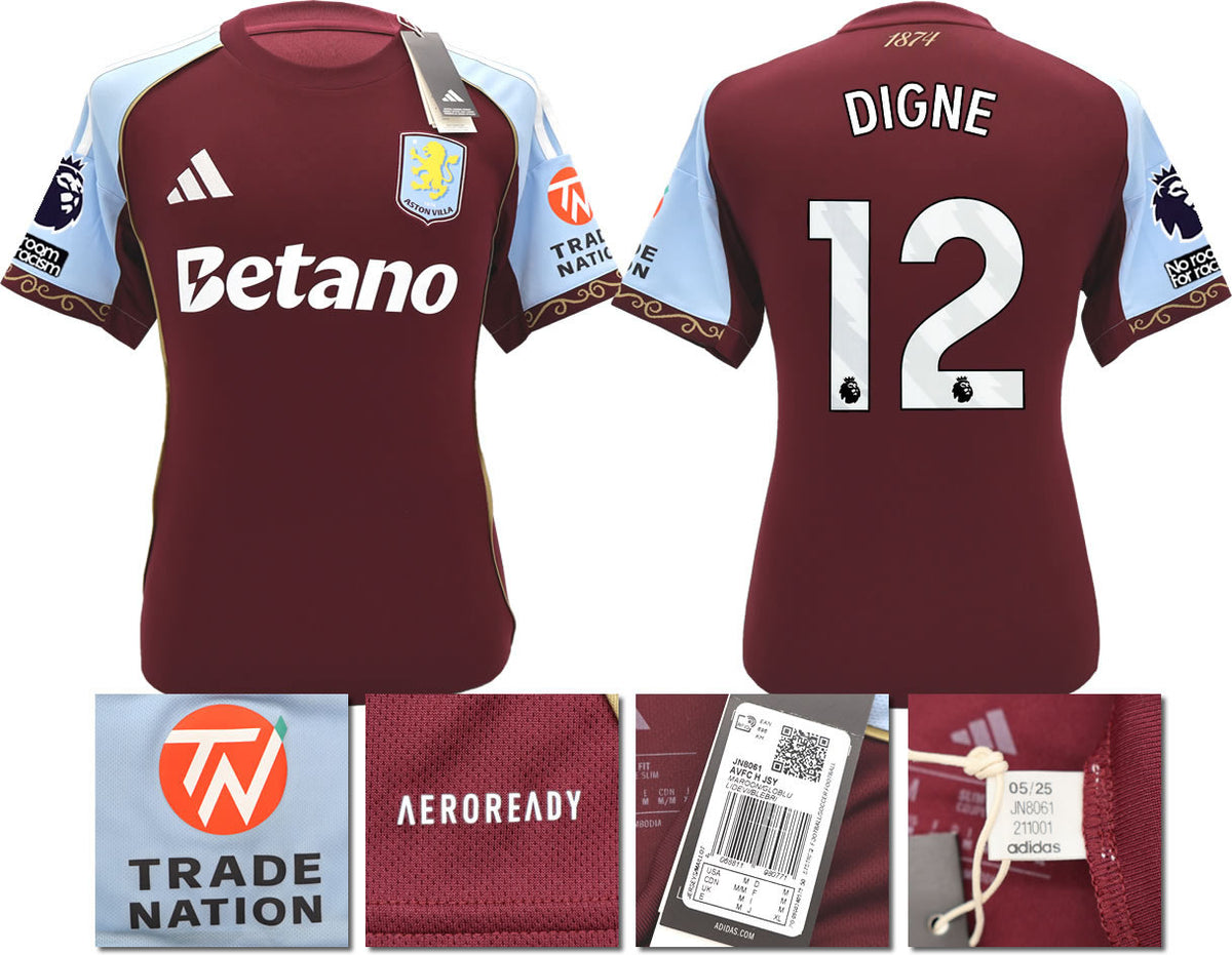 BNWT 2025/26 ASTON VILLA FC HOME SHIRT DIGNE 12