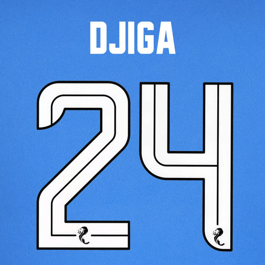 2025 2026 Rangers DJIGA 24 WHITE HOME OFFICIAL PLAYER SIZE NAMESET