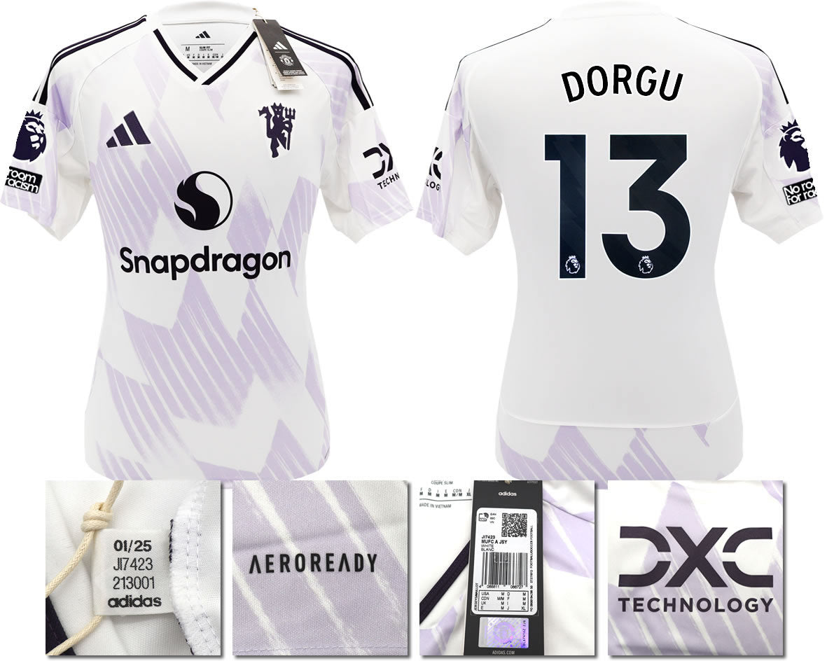 BNWT 2025 2026 MANCHESTER UNITED ADIDAS AWAY SHIRT DORGU 13 MEN'S