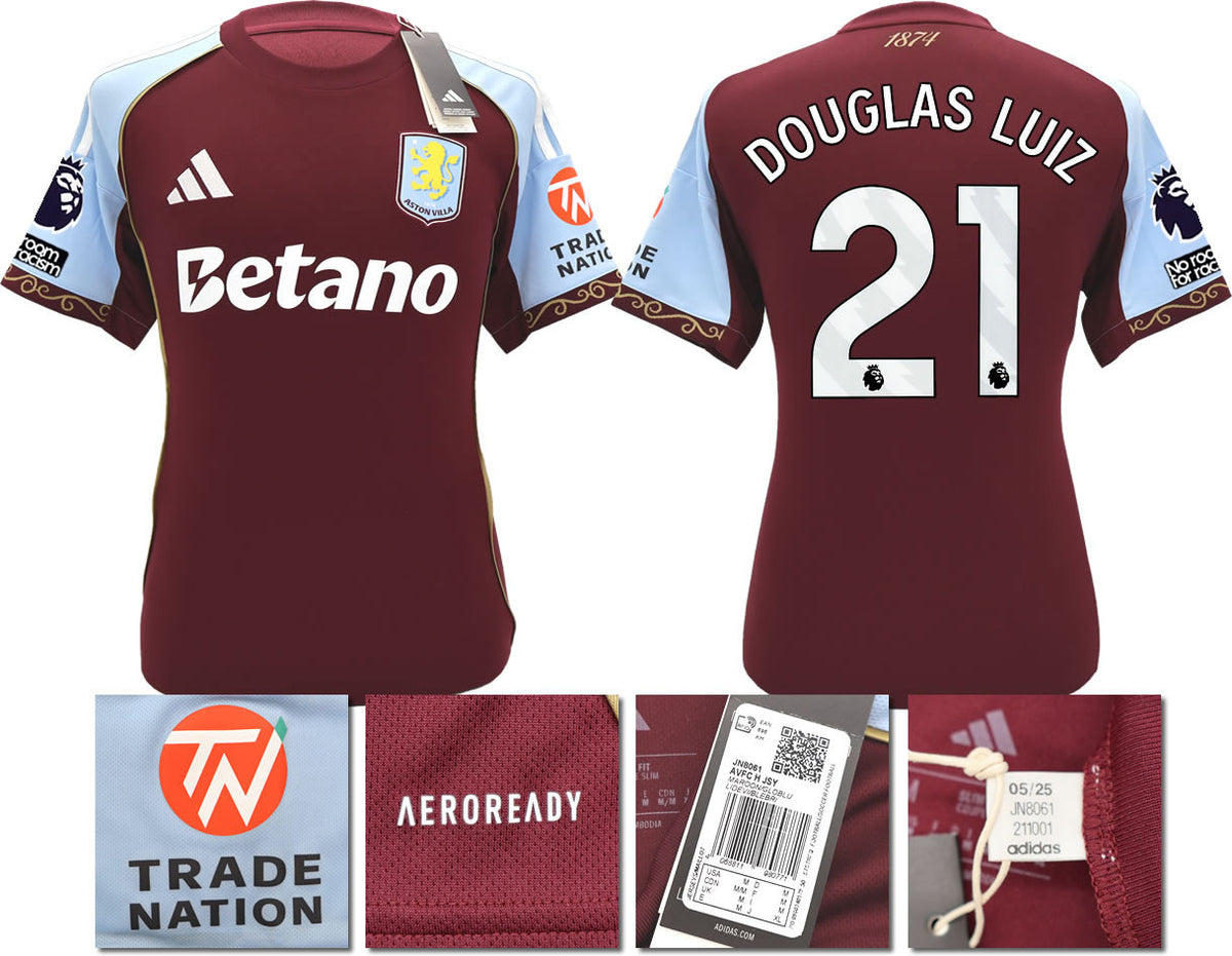 BNWT 2025/26 ASTON VILLA FC HOME SHIRT LUIZ 21