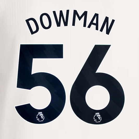 2025 2026 ARSENAL DOWMAN 56 BLACK 3RD OFFICIAL PLAYER SIZE NAMESET