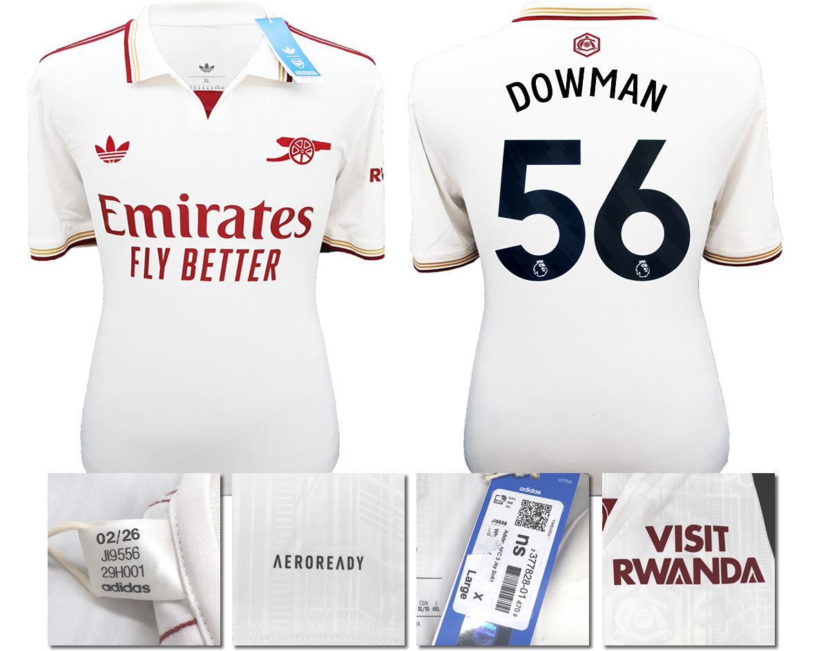 BNWT 2025/2026 ARSENAL F.C. ADIDAS 3RD SHIRT DOWMAN 56