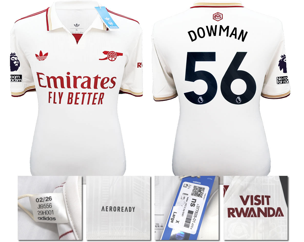 BNWT 2025/2026 ARSENAL F.C. ADIDAS 3RD SHIRT DOWMAN 56