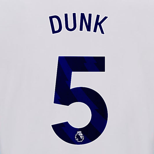 2025 2026 OFFICIAL BRIGHTON HOVE ALBION DUNK 5 HOME PLAYER SIZE NAME SET