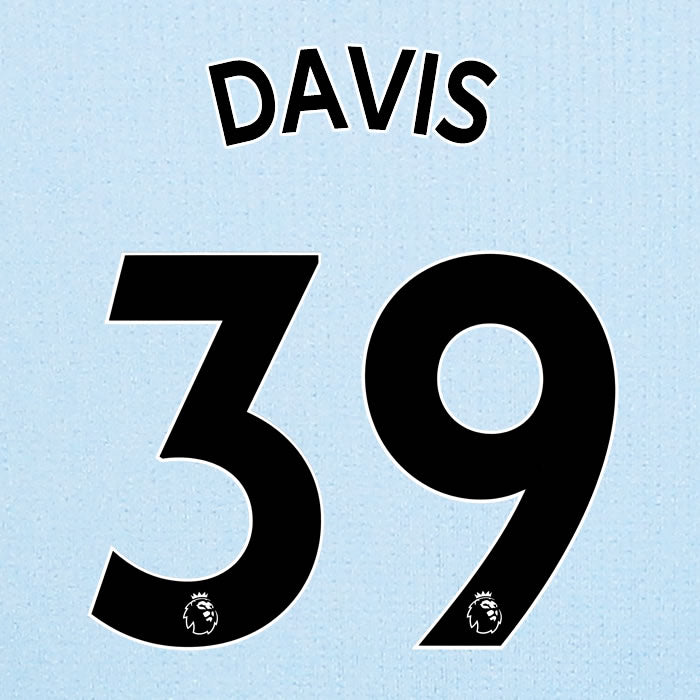 2019 2020 ASTON VILLA DAVIS 39 WHITE AWAY OFFICIAL PLAYER SIZE NAME SET