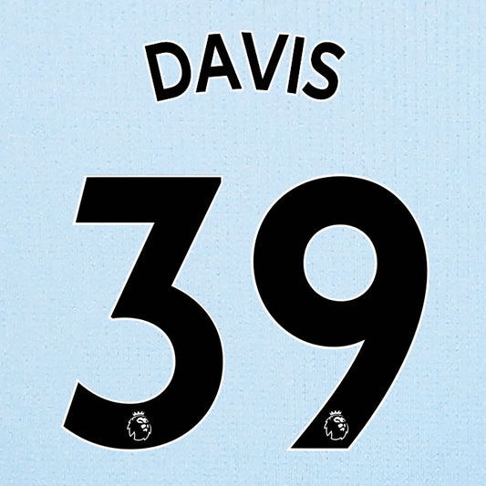 2019 2020 ASTON VILLA DAVIS 39 WHITE AWAY OFFICIAL PLAYER SIZE NAME SET