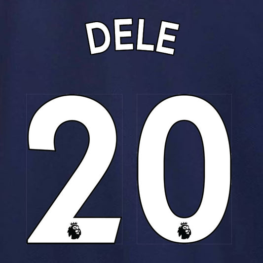 2019 2020 TOTTENHAM HOTSPUR DELE 20 WHITE AWAY OFFICIAL PLAYER SIZE NAME SET