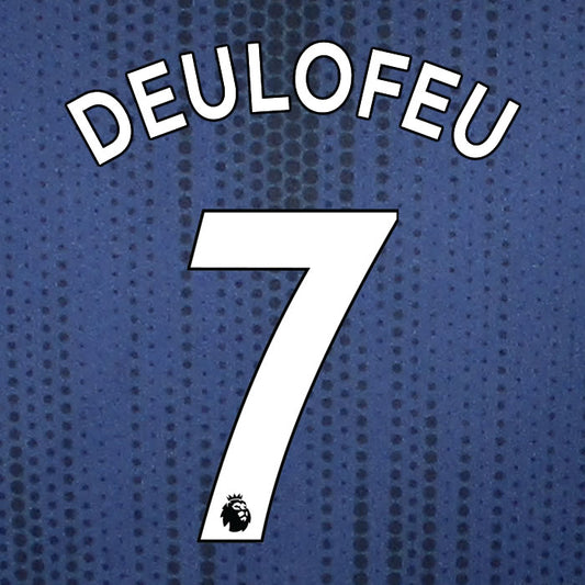 2019 2020 WATFORD DEULOFEU 7 WHITE AWAY OFFICIAL PLAYER SIZE NAME SET