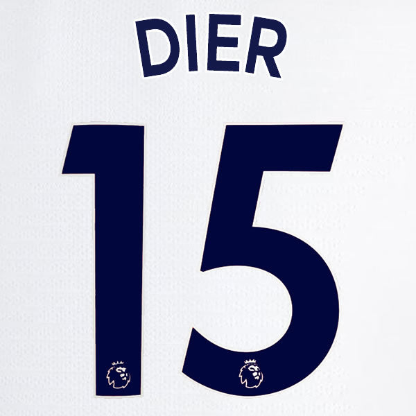 2019 2020 TOTTENHAM HOTSPUR DIER 15 WHITE HOME OFFICIAL PLAYER SIZE NAME SET