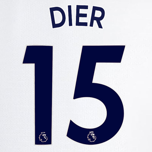 2019 2020 TOTTENHAM HOTSPUR DIER 15 WHITE HOME OFFICIAL PLAYER SIZE NAME SET