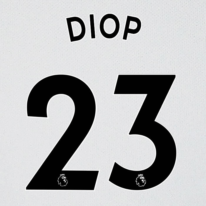 2019 2020 WEST HAM DIOP 23 WHITE AWAY OFFICIAL PLAYER SIZE NAME SET