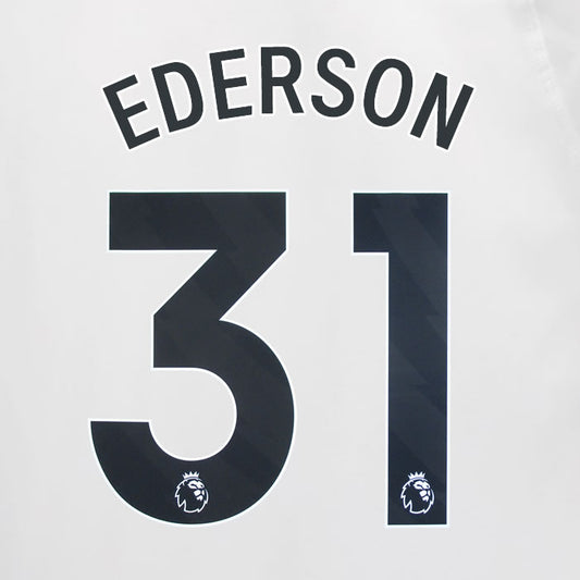 2023 2024 OFFICIAL MANCHESTER CITY EDERSON M. 31 AWAY PLAYER SIZE NAME SET