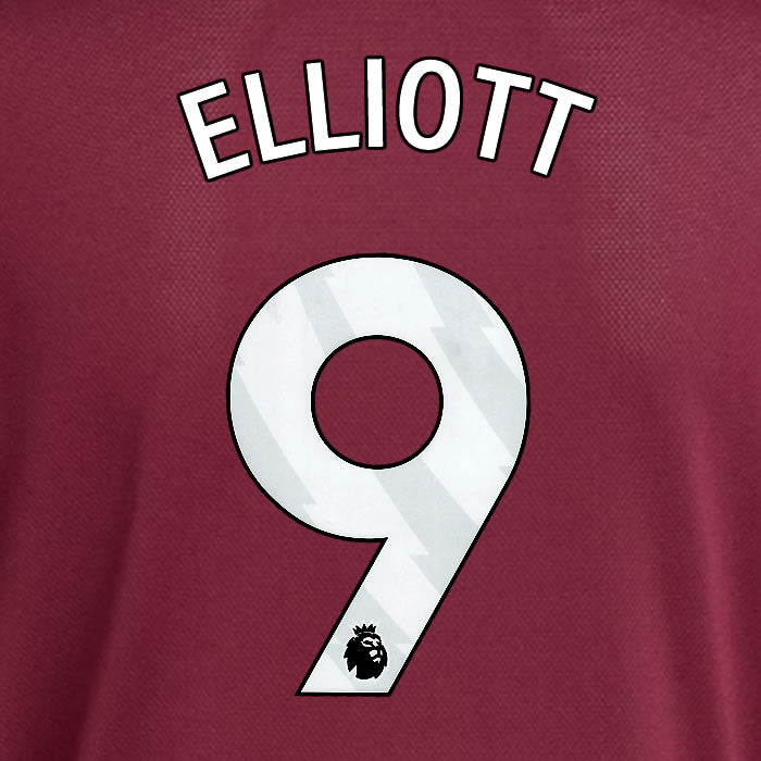 2025 2026 ASTON VILLA ELLIOTT 9 OFFICIAL WHITE HOME PLAYER SIZE NAMESET