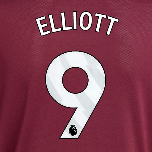 2025 2026 ASTON VILLA ELLIOTT 9 OFFICIAL WHITE HOME PLAYER SIZE NAMESET