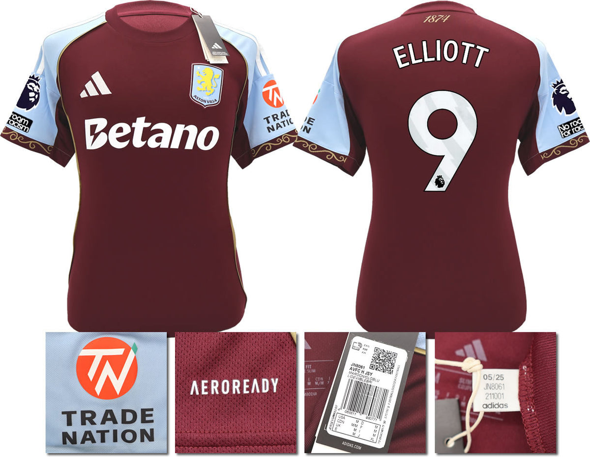 BNWT 2025/26 ASTON VILLA FC HOME SHIRT ELLIOTT 9