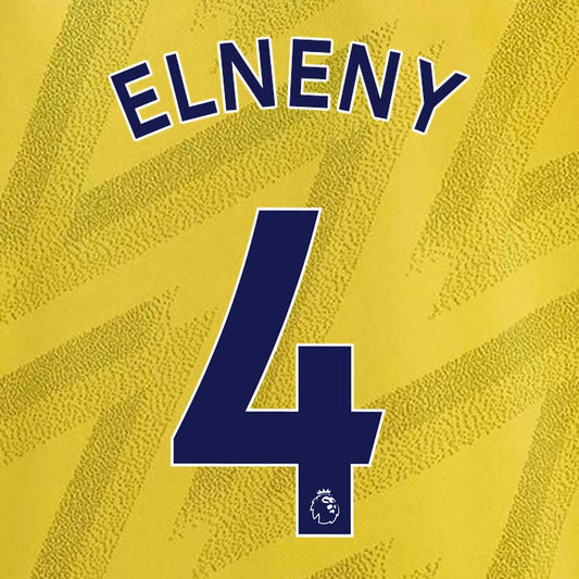 2019 2020 ARSENAL M. ELNENY 4 WHITE AWAY OFFICIAL PLAYER SIZE NAME SET