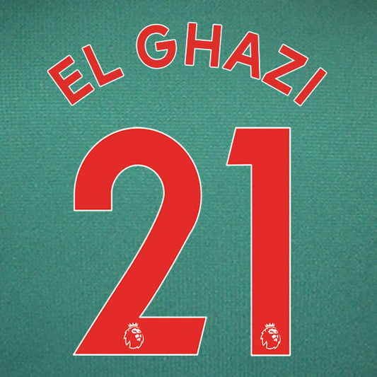 2019 2020 ASTON VILLA EL GHAZI 21 WHITE 3RD OFFICIAL PLAYER SIZE NAME SET