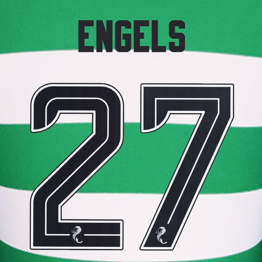 2024 2025 Celtic ENGELS 27 WHITE HOME OFFICIAL PLAYER SIZE NAMESET