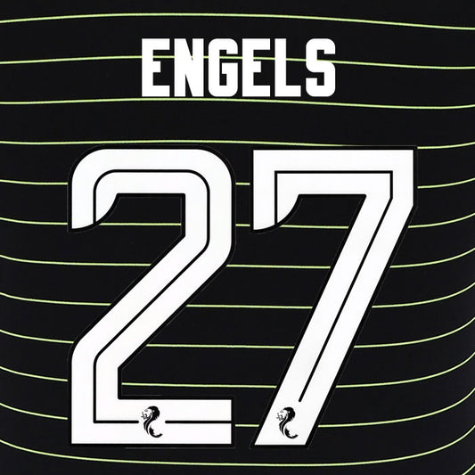 2025 2026 Celtic ENGELS 27 WHITE AWAY OFFICIAL PLAYER SIZE NAMESET