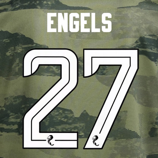 2024 2025 Celtic ENGELS 27 WHITE 3RD OFFICIAL PLAYER SIZE NAMESET