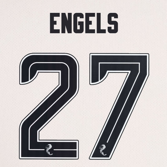 2025 2026 Celtic ENGELS 27 WHITE 3RD OFFICIAL PLAYER SIZE NAMESET