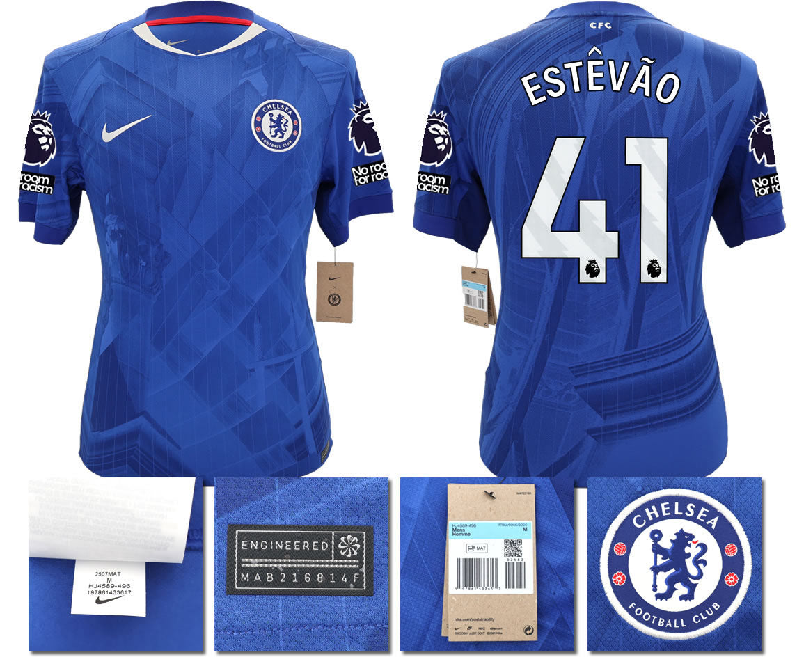 BNWT 2025 2026 CHELSEA NIKE HOME ESTEVAO 41 FOOTBALL SHIRT MEN'S
