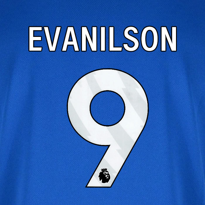 2025 2026 BOURNEMOUTH EVANILSON 9 WHITE AWAY PLAYER SIZE NAME SET