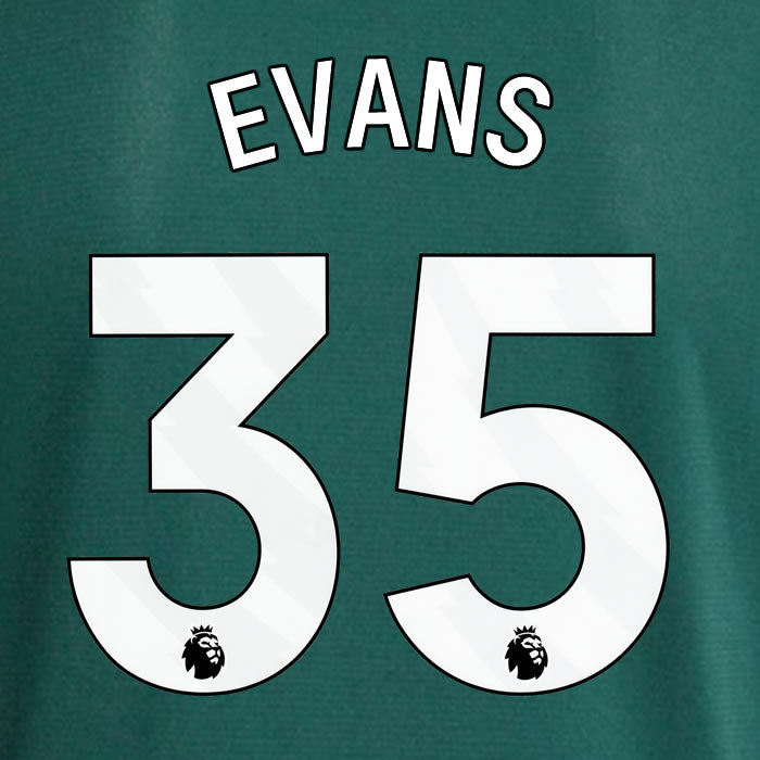 2023 2024 OFFICIAL MANCHESTER UNITED EVANS 35 AWAY PLAYER SIZE NAME SET