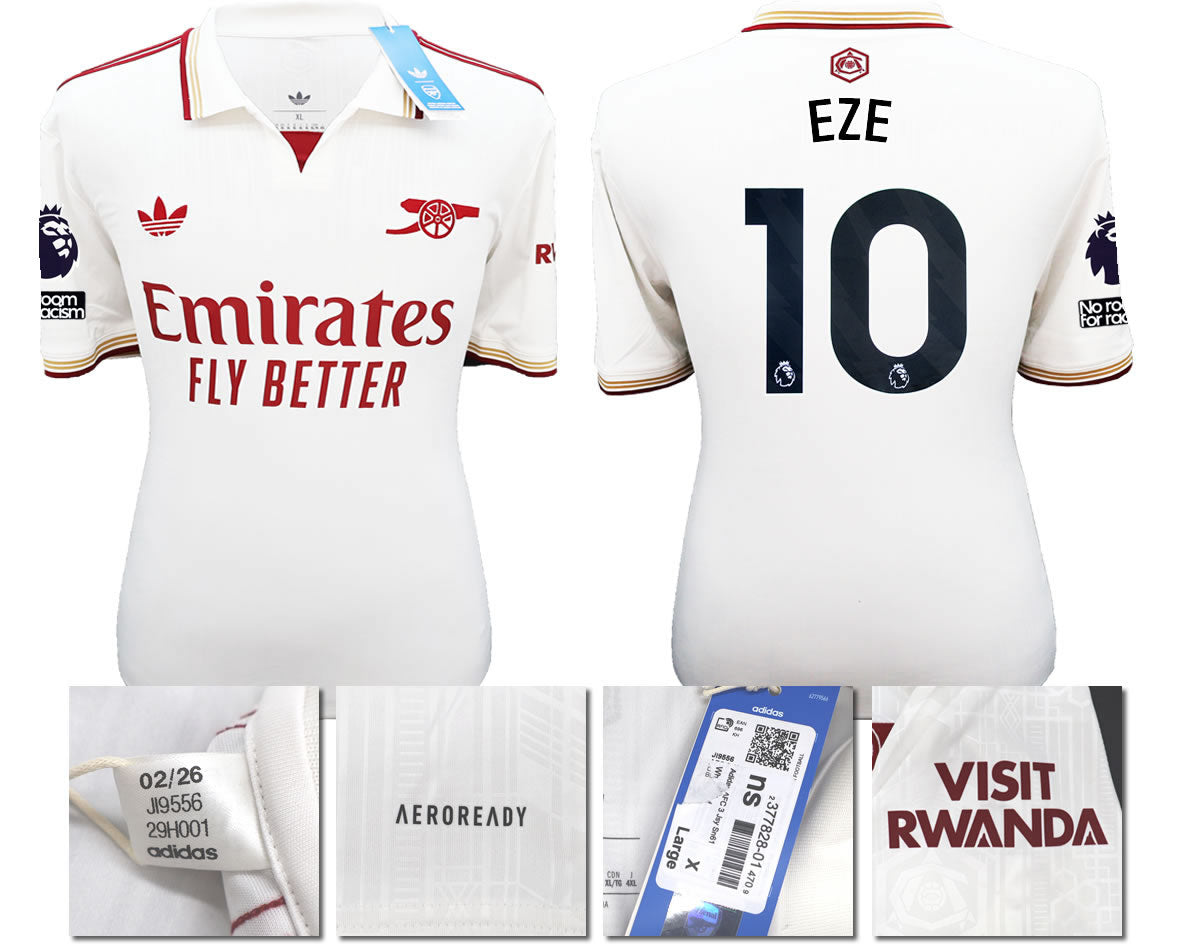 BNWT 2025/2026 ARSENAL F.C. ADIDAS 3RD SHIRT EZE 10