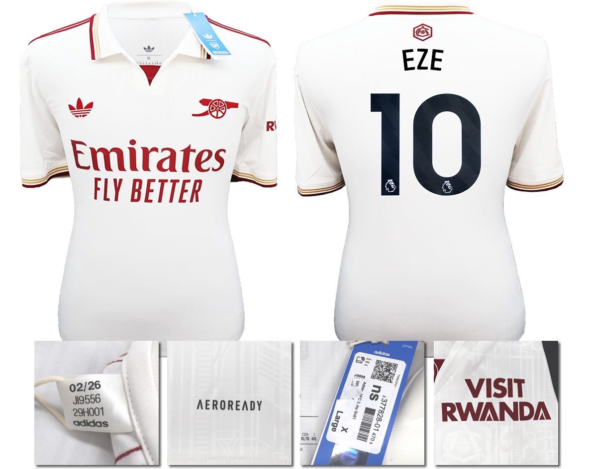 BNWT 2025/2026 ARSENAL F.C. ADIDAS 3RD SHIRT EZE 10