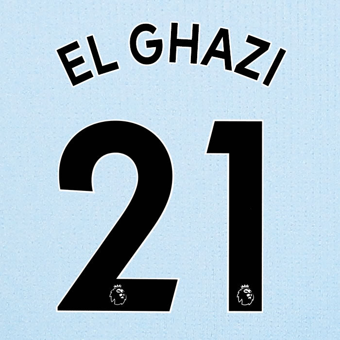 2019 2020 ASTON VILLA EL GHAZI 21 WHITE AWAY OFFICIAL PLAYER SIZE NAME SET