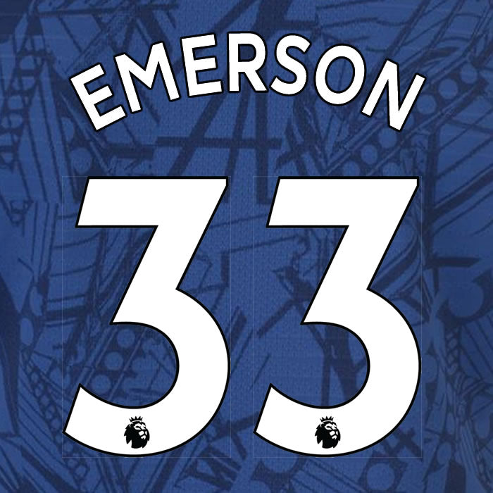 2019 2020 CHELSEA EMERSON 33 WHITE HOME OFFICIAL PLAYER SIZE NAME SET