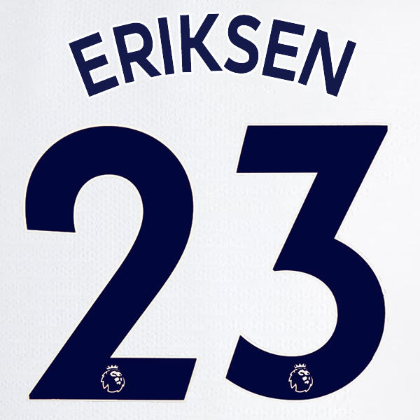 2019 2020 TOTTENHAM HOTSPUR ERIKSEN 23 WHITE HOME OFFICIAL PLAYER SIZE NAME SET