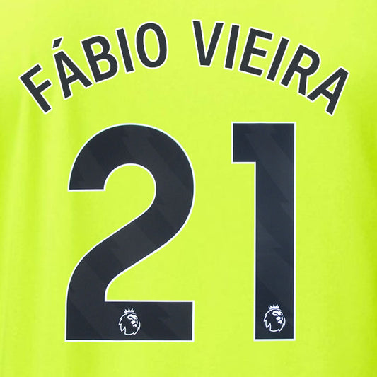 2023 2024 OFFICIAL ARSENAL FABIO VIEIRA 21 AWAY PLAYER SIZE NAME SET