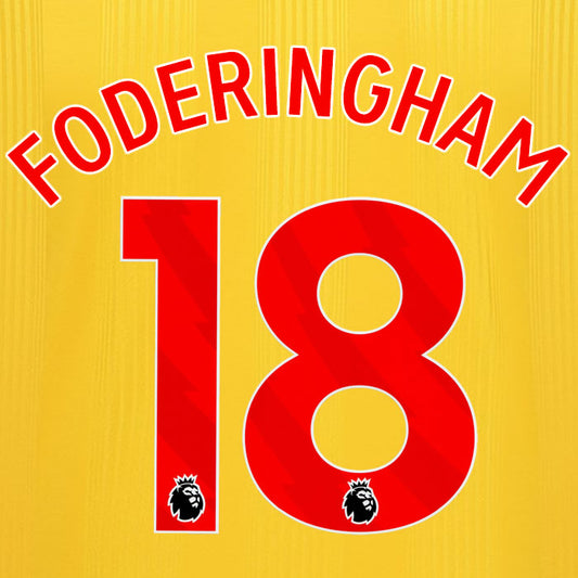 2023 2024 OFFICIAL SHEFFIELD UNITED FODERINGHAM 18 AWAY PLAYER SIZE NAME SET
