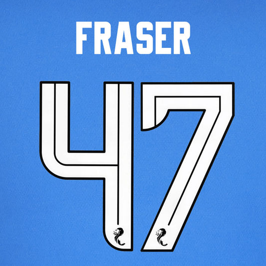 2024 2025 Rangers FRASER 47 WHITE HOME OFFICIAL PLAYER SIZE NAMESET