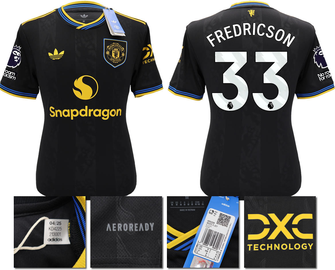 BNWT 2025 2026 MANCHESTER UNITED ADIDAS 3RD SHIRT FREDRICSON 33