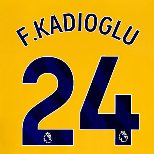 2025 2026 OFFICIAL BRIGHTON HOVE ALBION F KADIOGLU 24 3RD PLAYER SIZE NAME SET