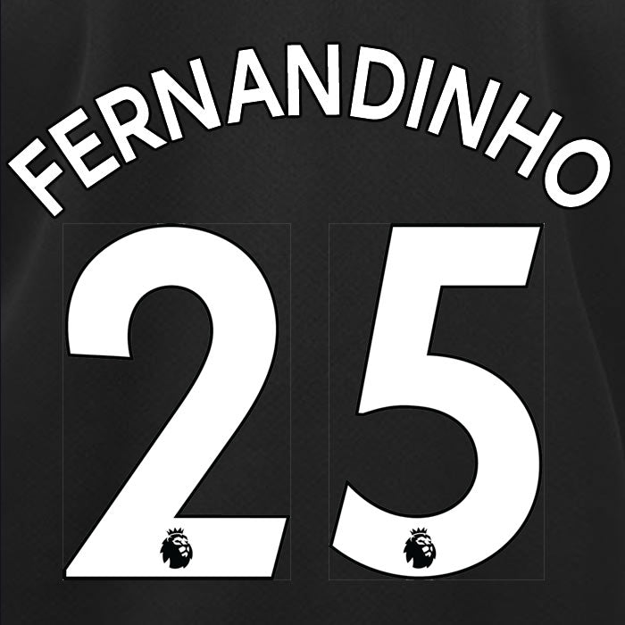 2019 2020 MANCHESTER CITY FERNANDINHO 25 WHITE AWAY OFFICIAL PLAYER SIZE NAME SET