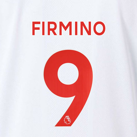 2019 2020 LIVERPOOL FIRMINO 9 WHITE 3RD OFFICIAL PLAYER SIZE NAME SET