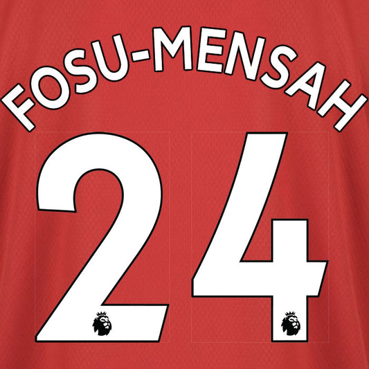 2019 2020 MANCHESTER UNITED FOSU-MENSAH 24 WHITE HOME OFFICIAL PLAYER SIZE NAME SET