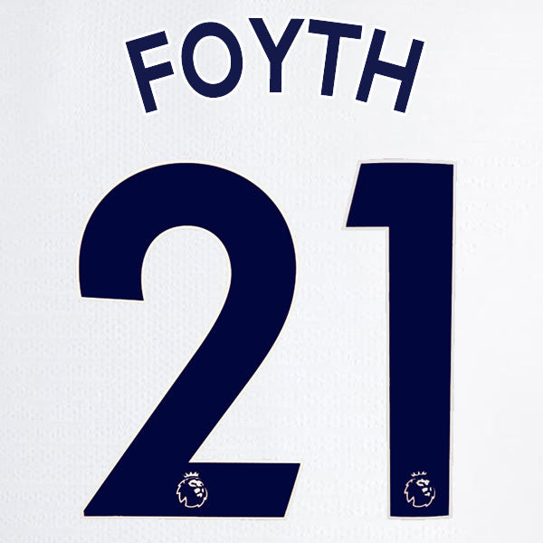 2019 2020 TOTTENHAM HOTSPUR FOYTH 21 WHITE HOME OFFICIAL PLAYER SIZE NAME SET