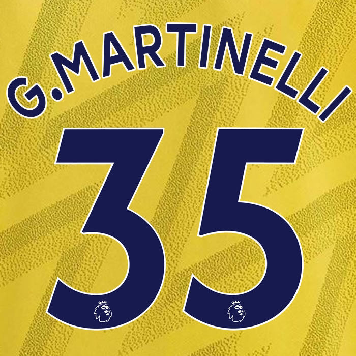 2019 2020 ARSENAL MARTINELLI 35 WHITE AWAY OFFICIAL PLAYER SIZE NAME SET