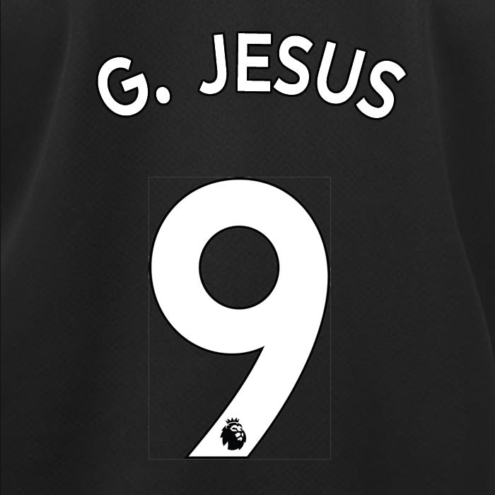 2019 2020 MANCHESTER CITY G. JESUS 9 WHITE AWAY OFFICIAL PLAYER SIZE NAME SET
