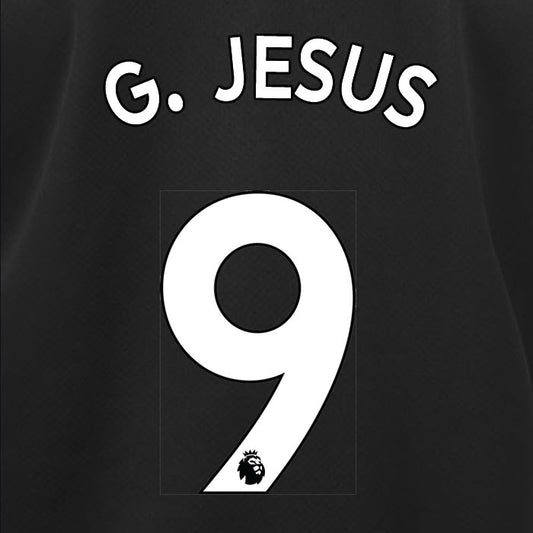 2019 2020 MANCHESTER CITY G. JESUS 9 WHITE AWAY OFFICIAL PLAYER SIZE NAME SET