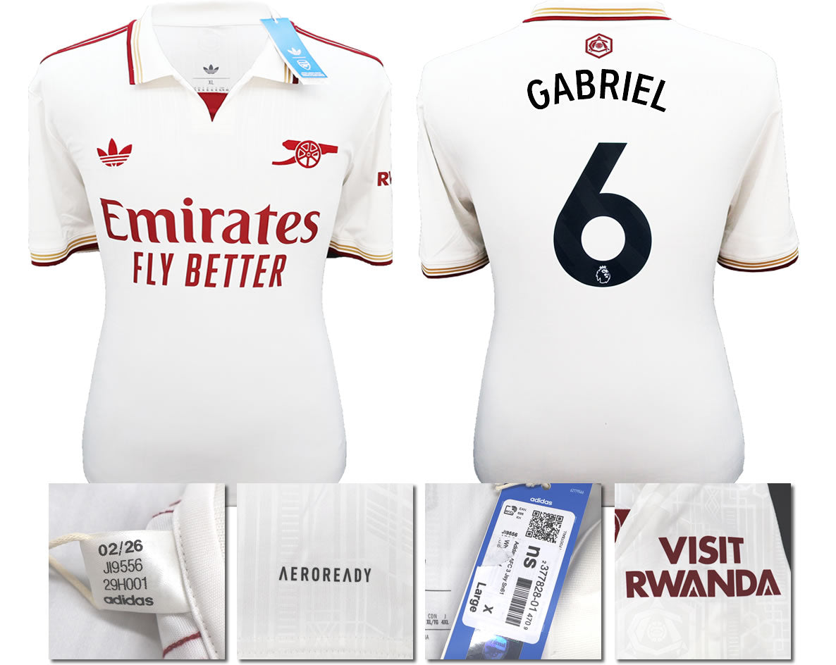 BNWT 2025/2026 ARSENAL F.C. ADIDAS 3RD SHIRT GABRIEL 6