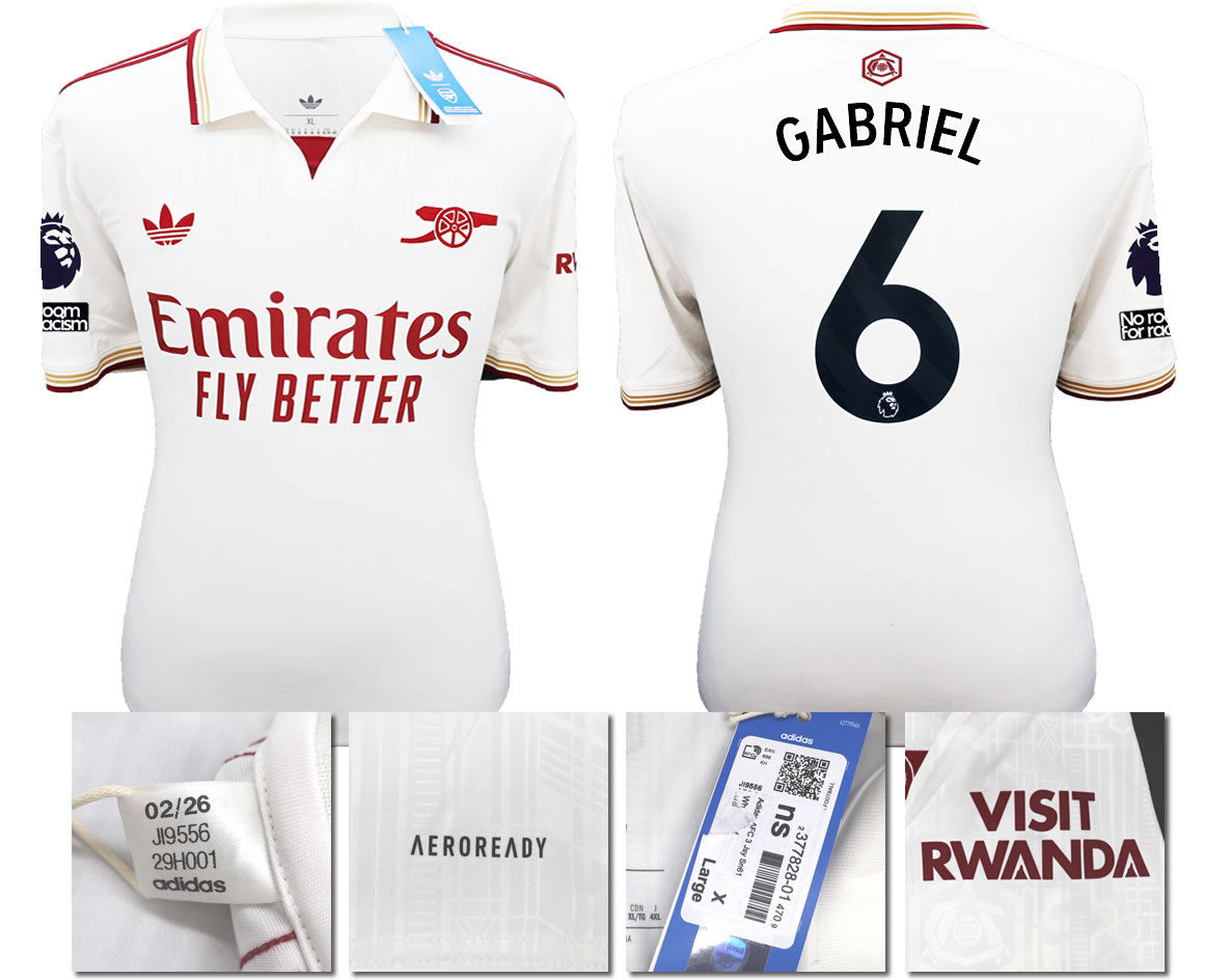BNWT 2025/2026 ARSENAL F.C. ADIDAS 3RD SHIRT GABRIEL 6