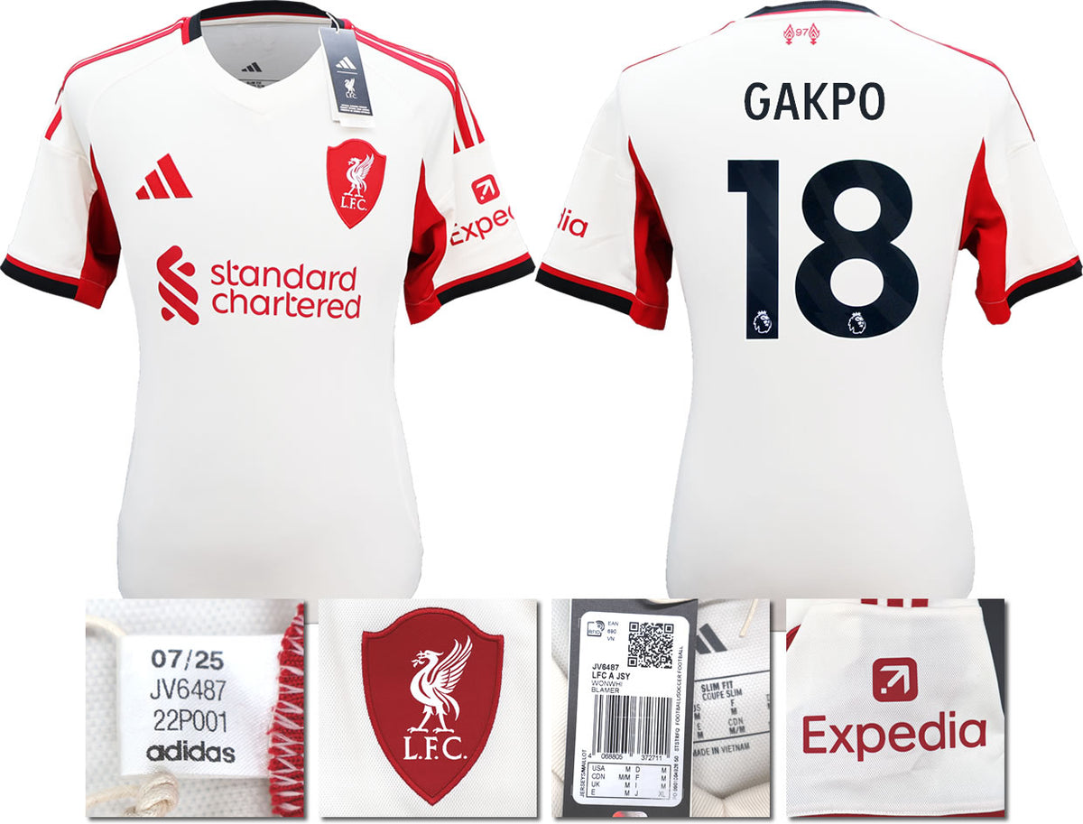 BNWT 2025 2026 LIVERPOOL AWAY SHIRT GAKPO 18 MEN'S