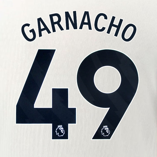2025 2026 OFFICIAL CHELSEA GARNACHO 49 BLACK AWAY PLAYER SIZE NAMESET