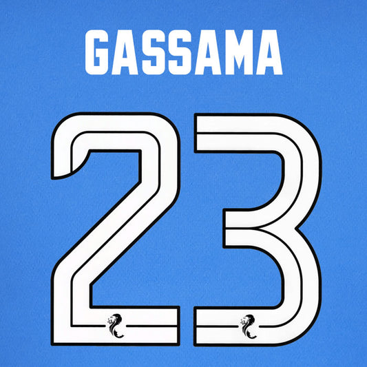2025 2026 Rangers GASSAMA 23 WHITE HOME OFFICIAL PLAYER SIZE NAMESET